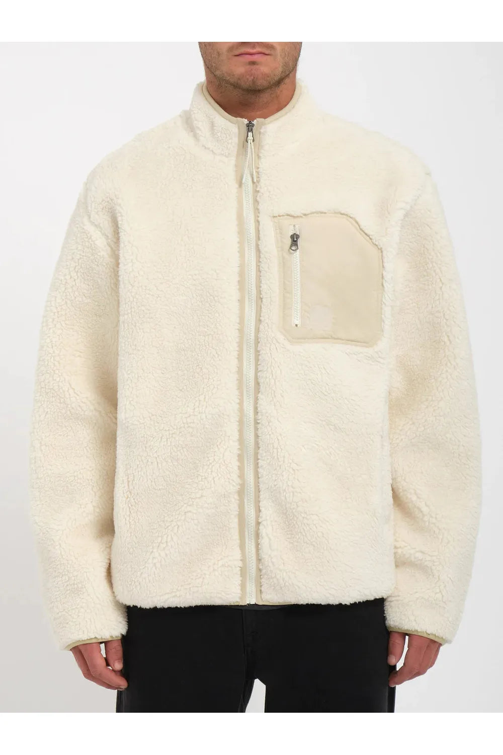 Volcom Muzzer Fuzzar Zip Dirty White Fleece