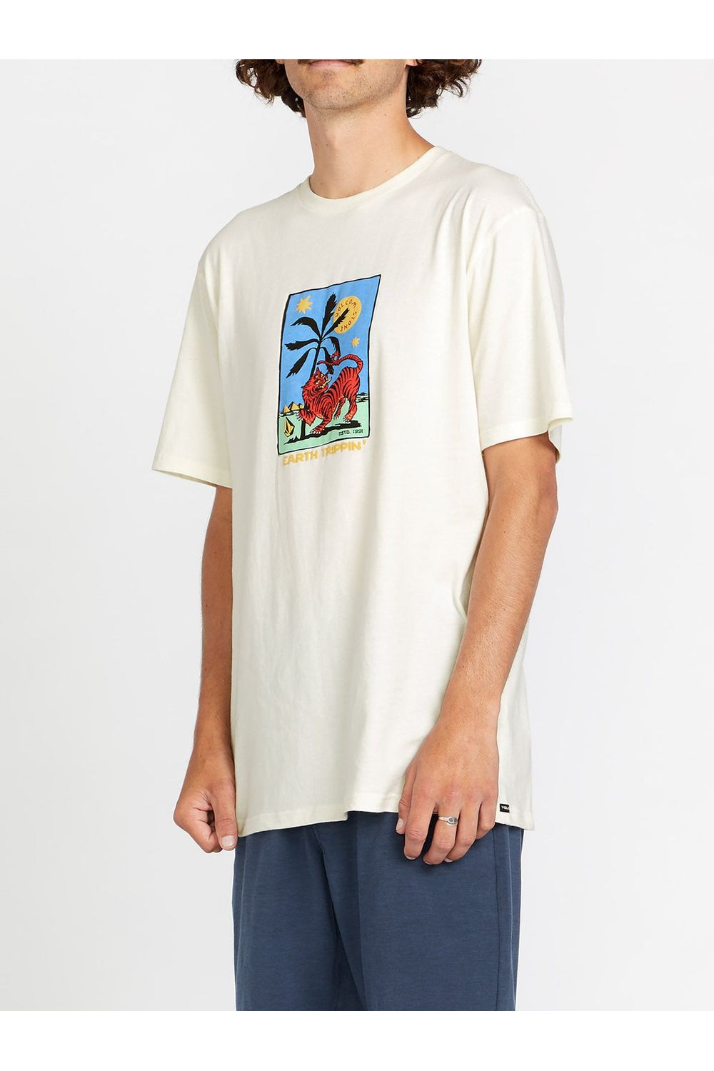 Volcom Tarot Tiger Fty Short Sleeve T-Shirt Off White