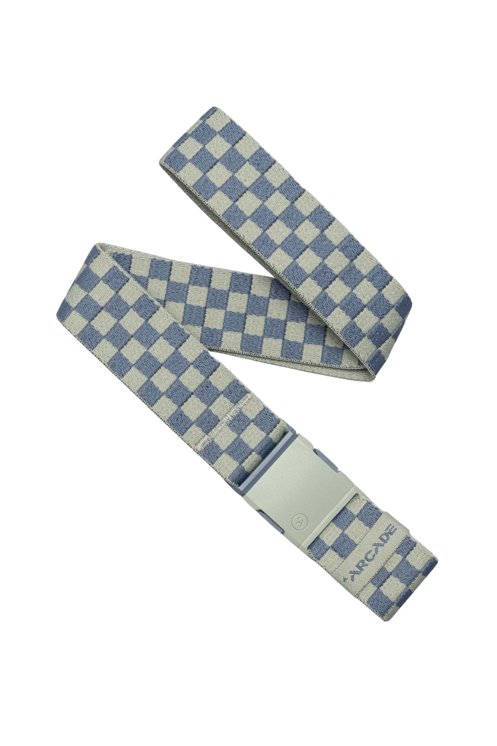Checked belt in light blue and sage