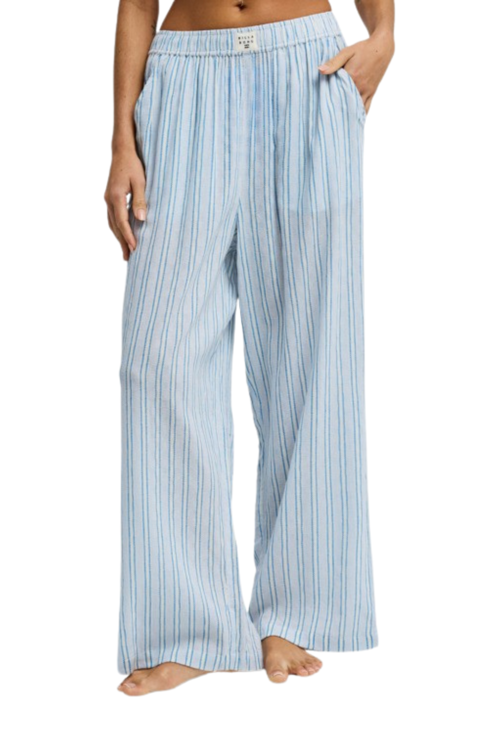 Blue wide striped trousers
