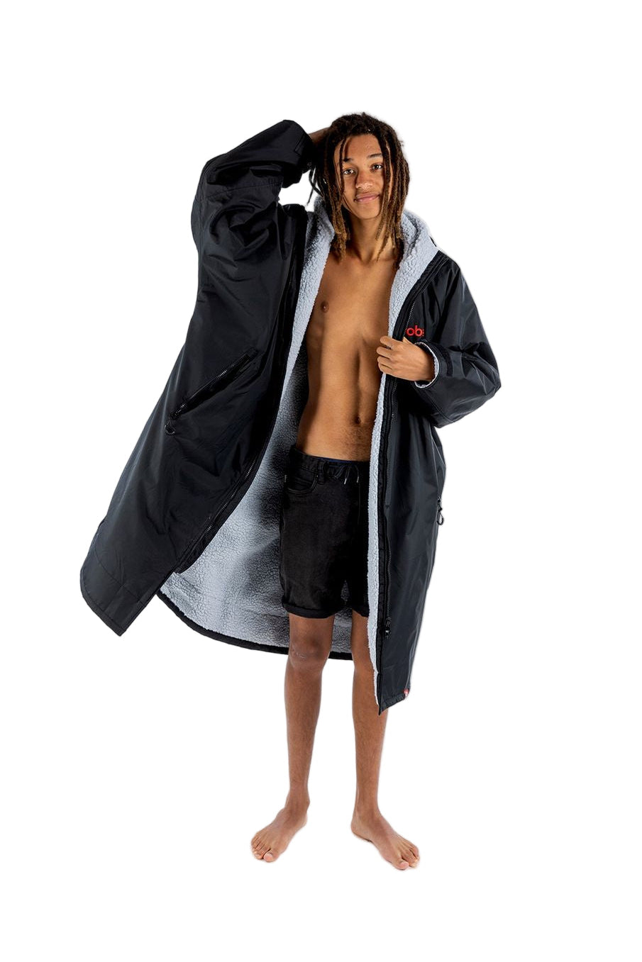 Dryrobe Adults Advance Long Sleeve Changing Robe  Black/Grey