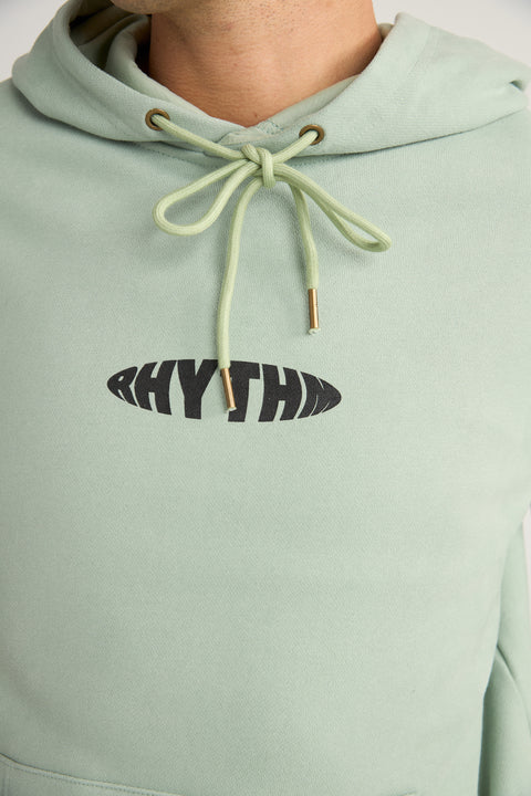 Rhythm Contrast Stitch Hood Mint