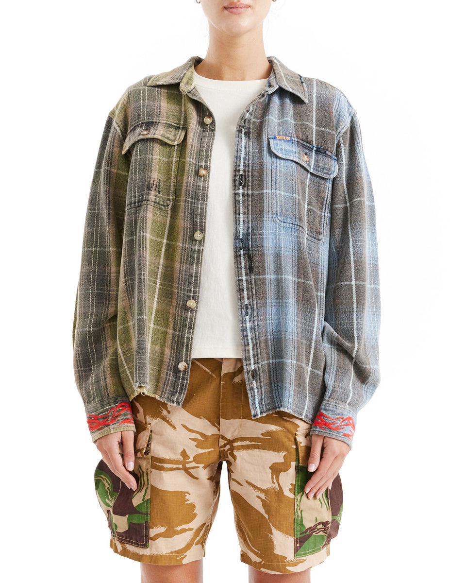Deus Genesis Embro Flannel Shirt Blue Check