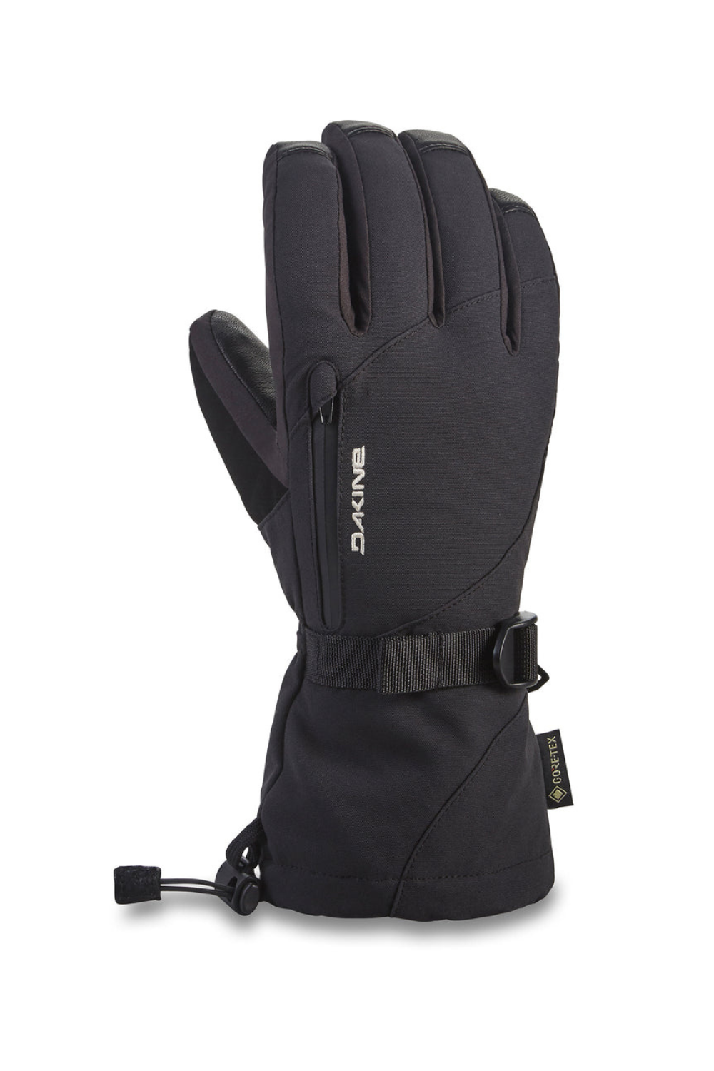 Black glove with a brand logo on a white background