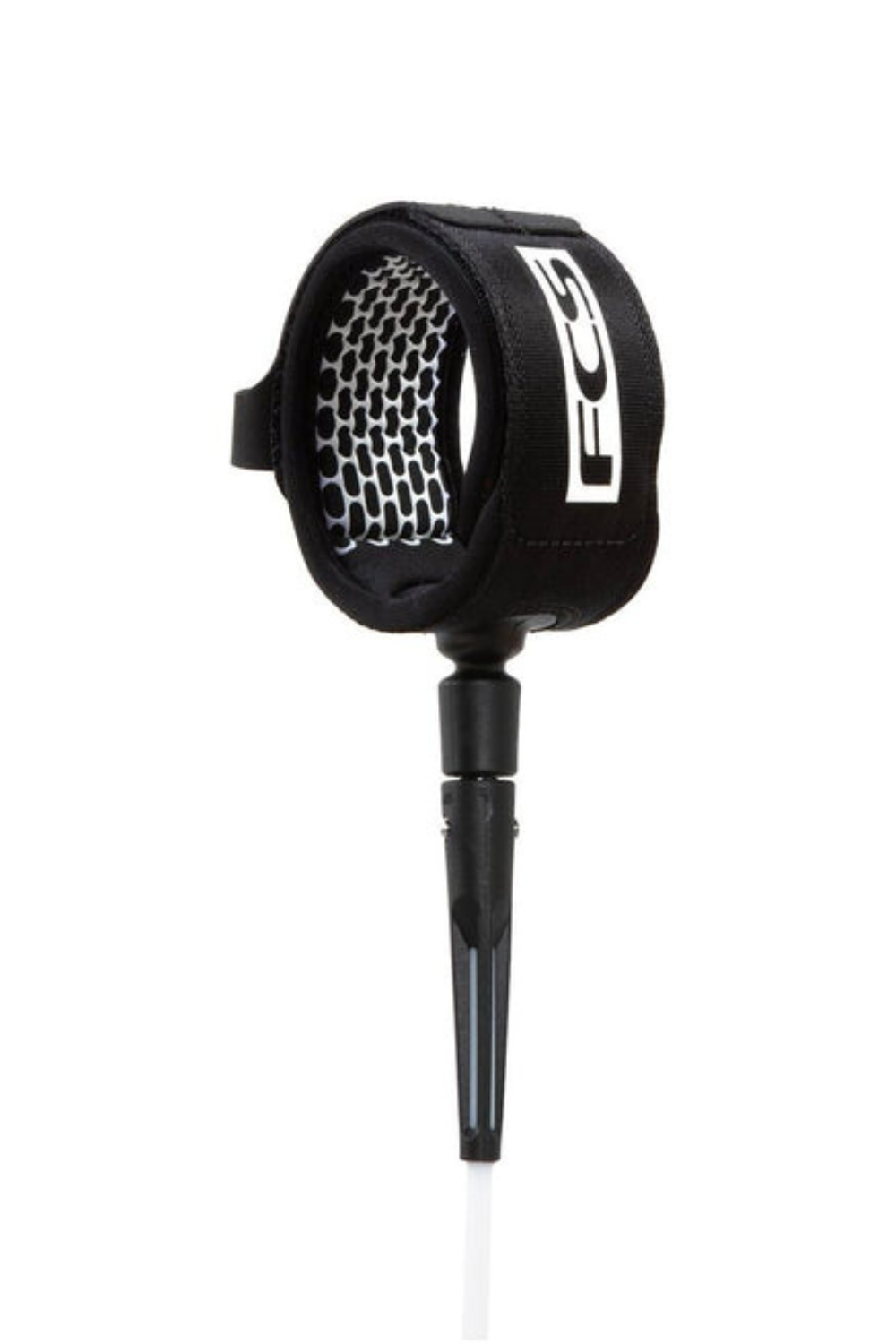 White and black surfboard leash