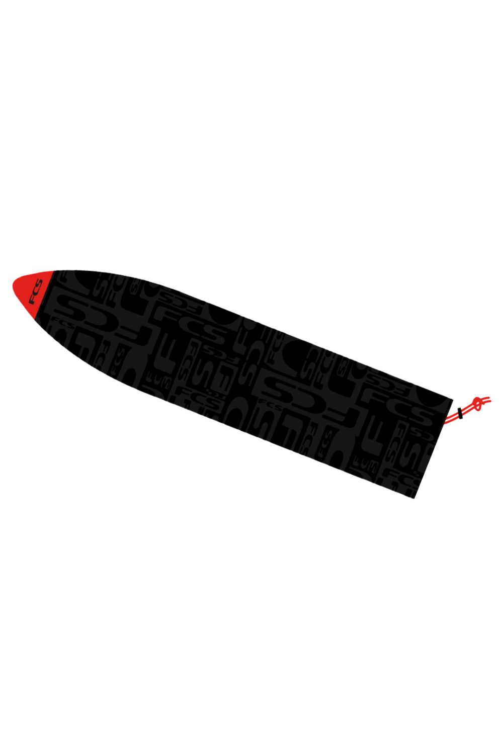 FCS Surfboard sock in black and red