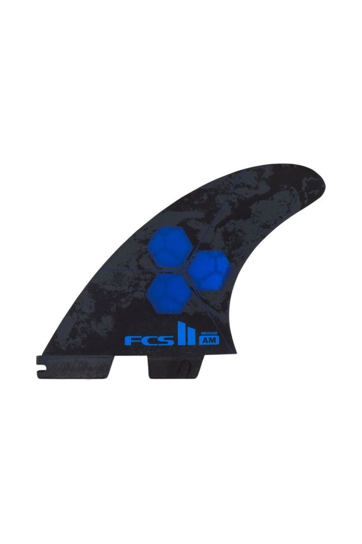 FCS surboard fin in black and blue