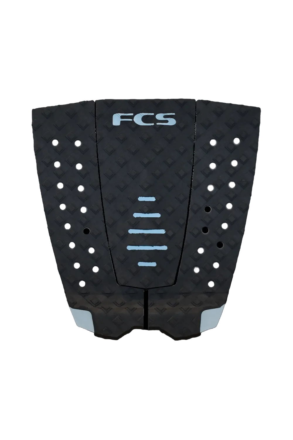 FCS Yago Dora Signature Surfboard Tail Pad in black and light blue