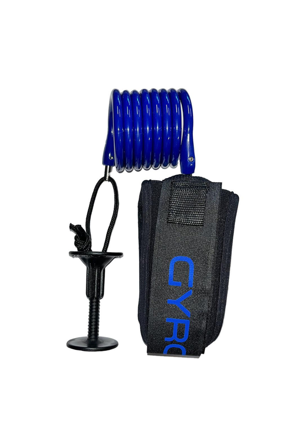 Blue Gyroll Bodyboard Bicep Leash on a white background