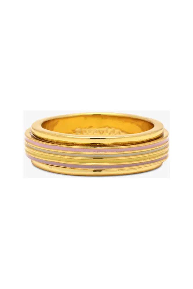 Pura Vida Pastel Stripe Fidget Ring Gold