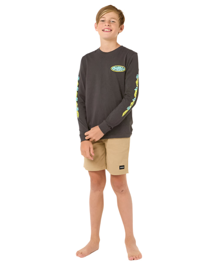 Rip Curl Raw Energy Boys Long Sleeve T-Shirt Washed Black