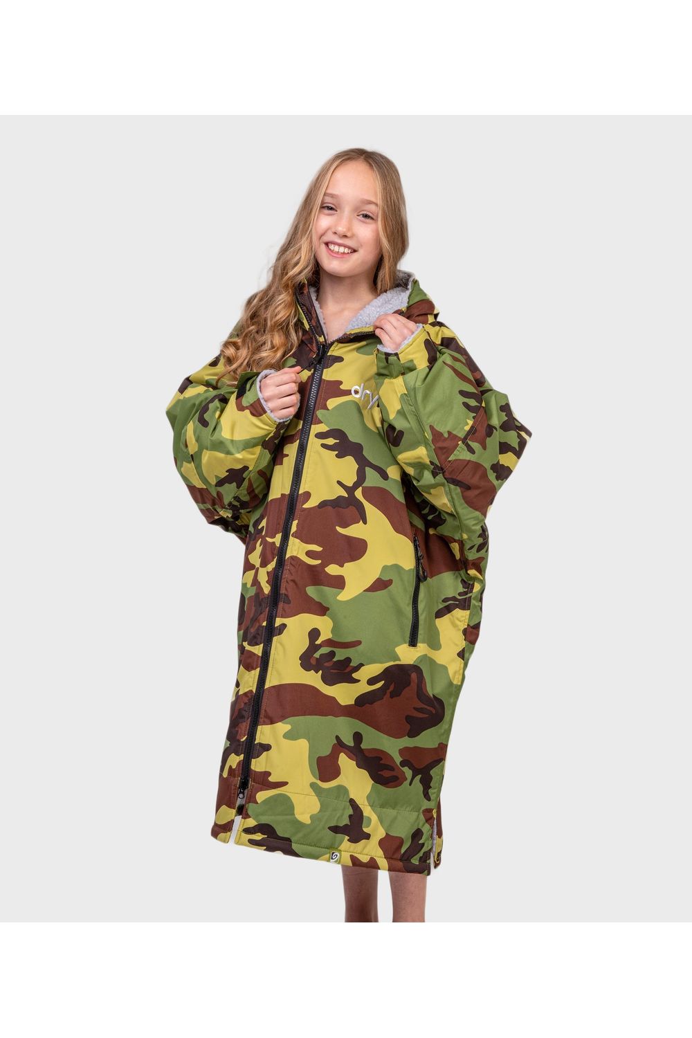 Dryrobe Advance Kids Long Sleeve Camo/Grey