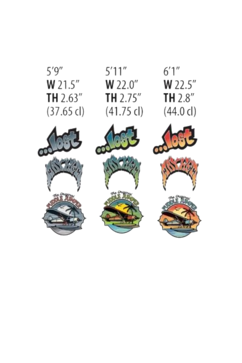 Lost Lib Tech Puddle Jumper Surfboard Colourways