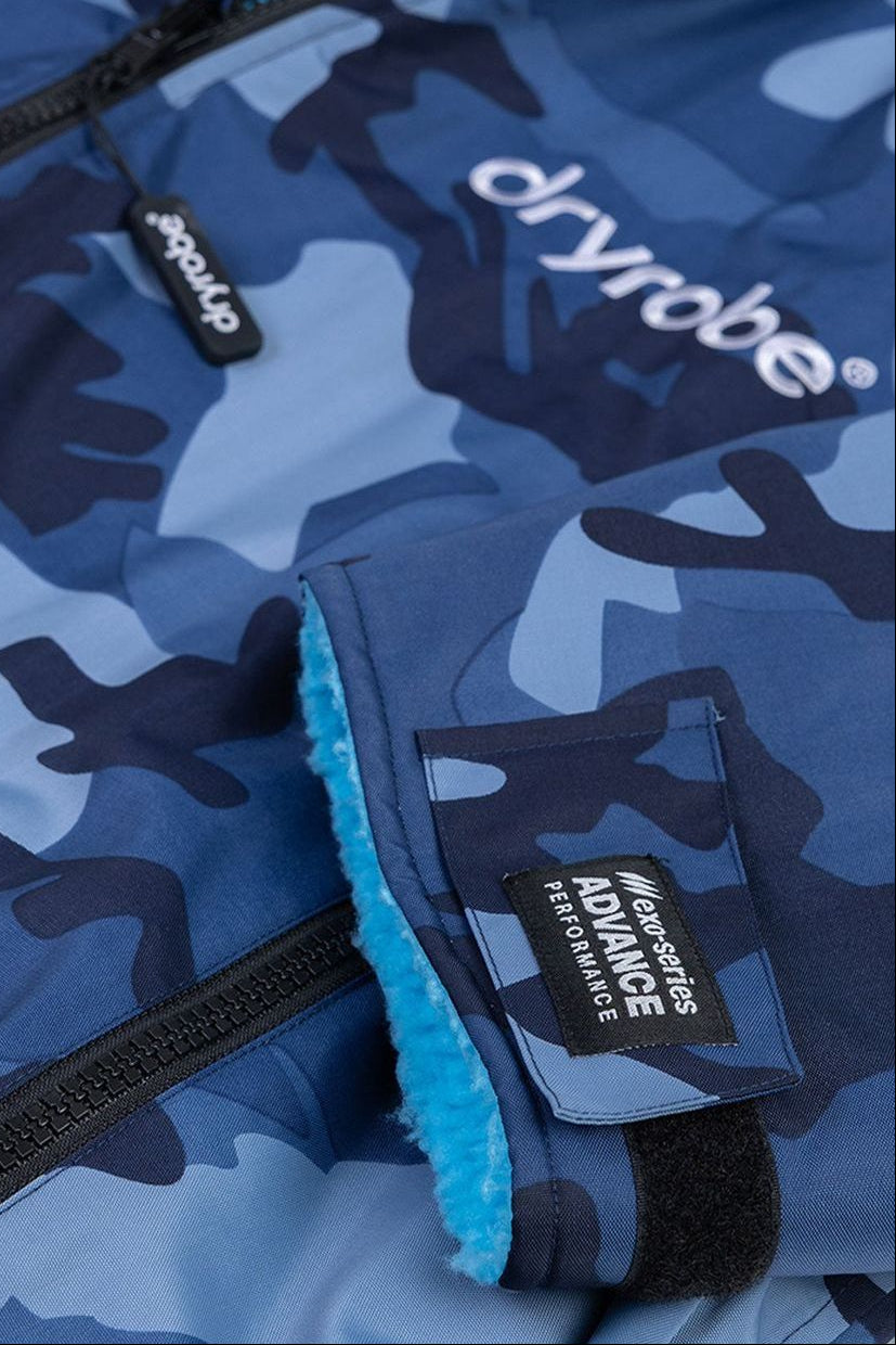 Dryrobe Advance Adult Long Sleeve Changing Robe Blue Camo/Blue