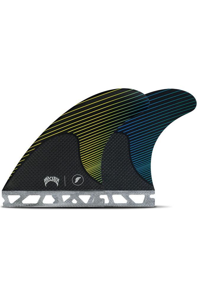 Futures Mayhem Thruster Surfboard Fins Size Medium Yellow Blue