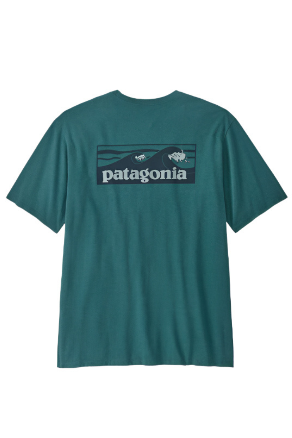 Patagonia Mens Boardshort Logo Pocket Responsibili T-Shirt Wetland Blue