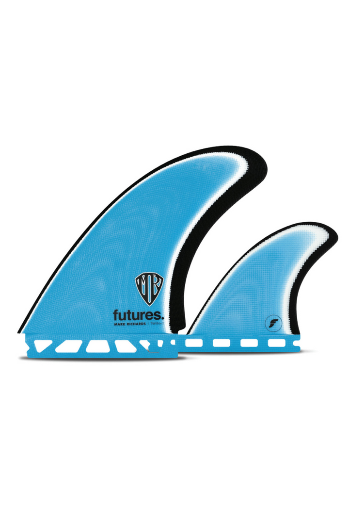 Futures Mark Richards Twin + 1 Fiberglass Surfboard Fins Blue/White/Black