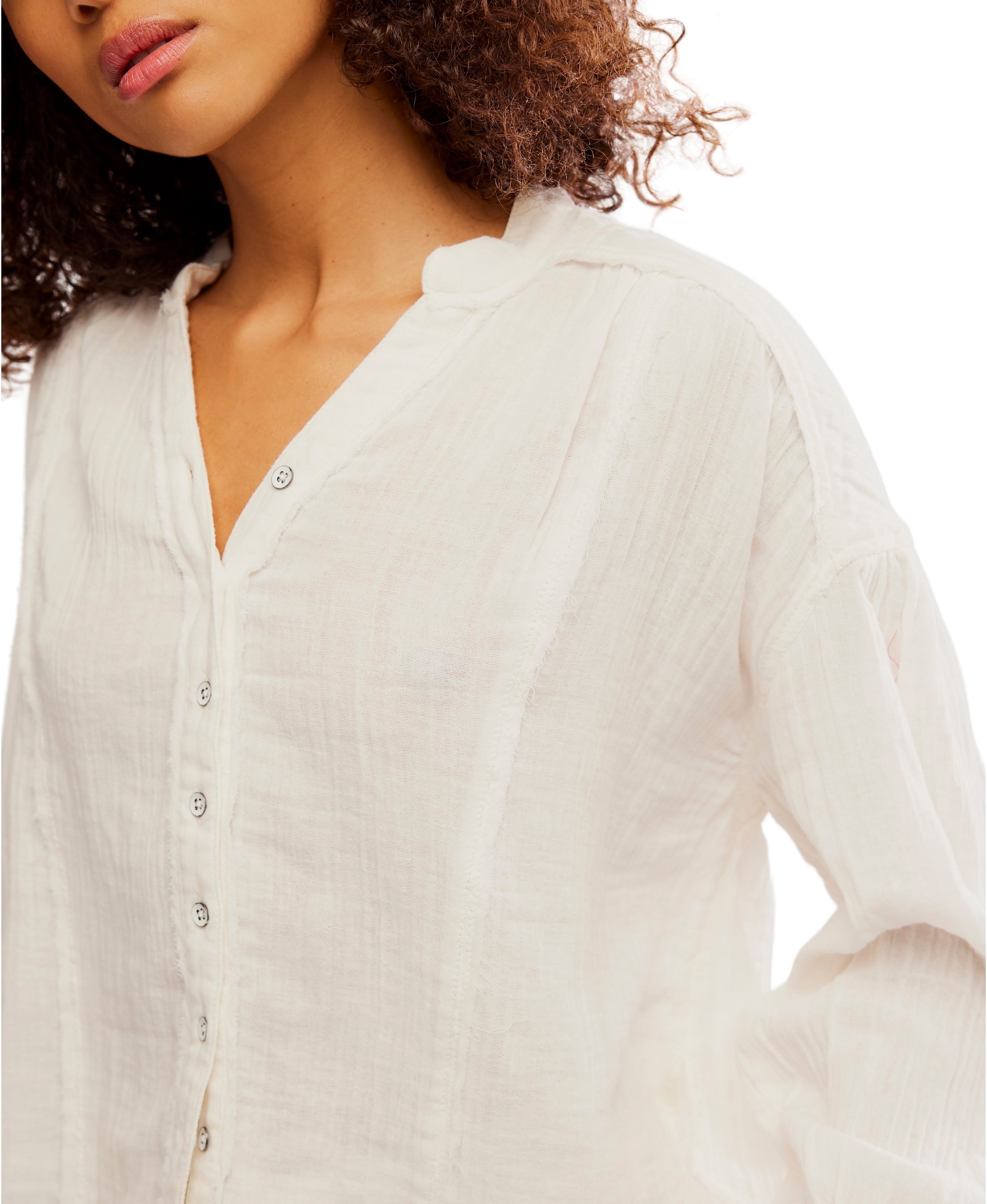 Free people Valley Double Cloth Shirt Ivory Top