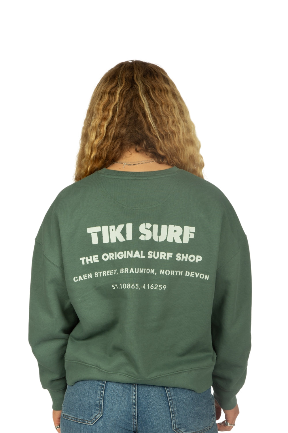 Tiki OG Surf Shop Womens Crew Green