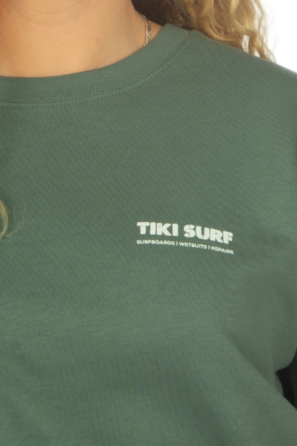 Tiki OG Surf Shop Womens Crew Green