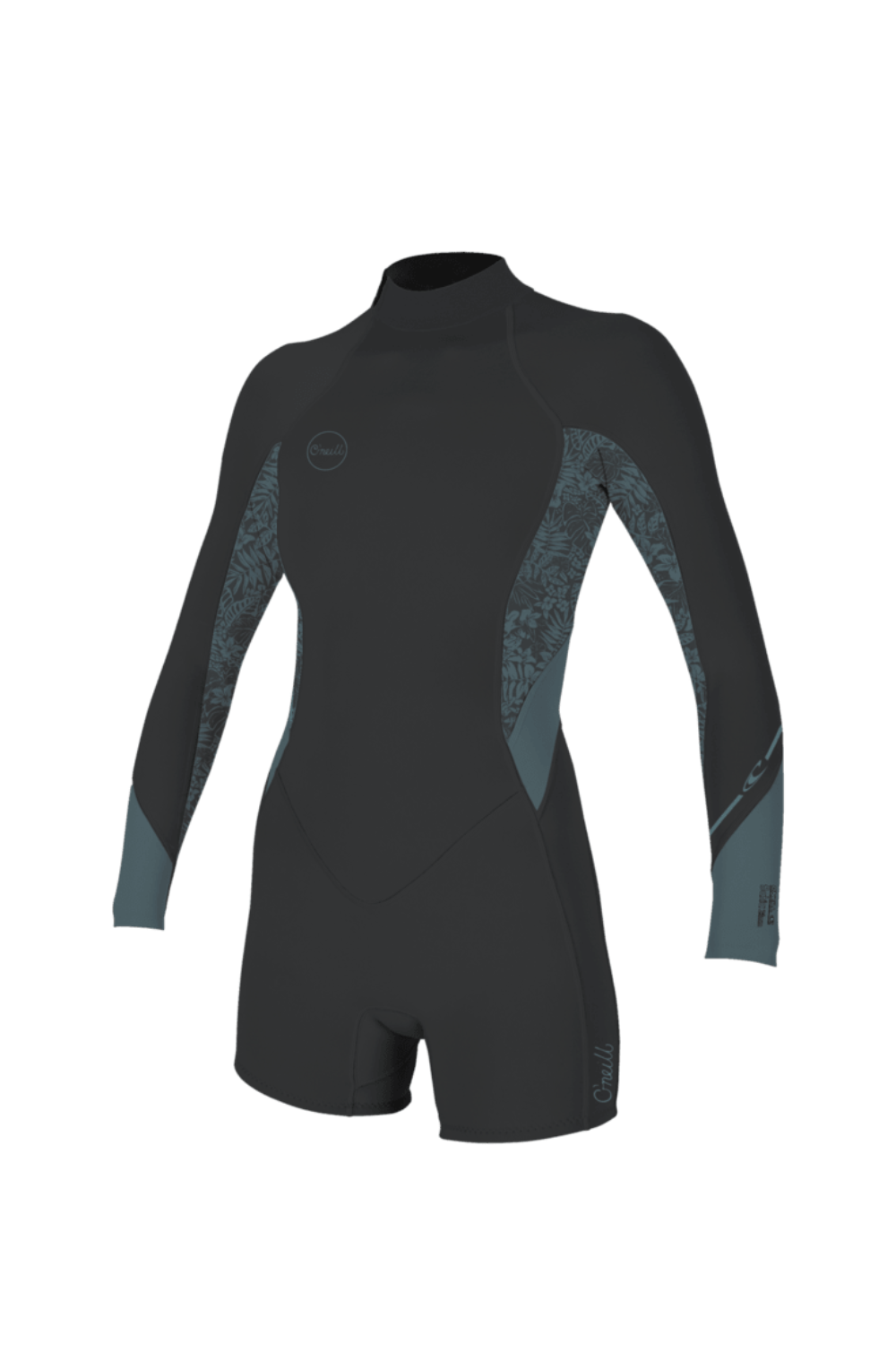 Black and gray wetsuit on a white background
