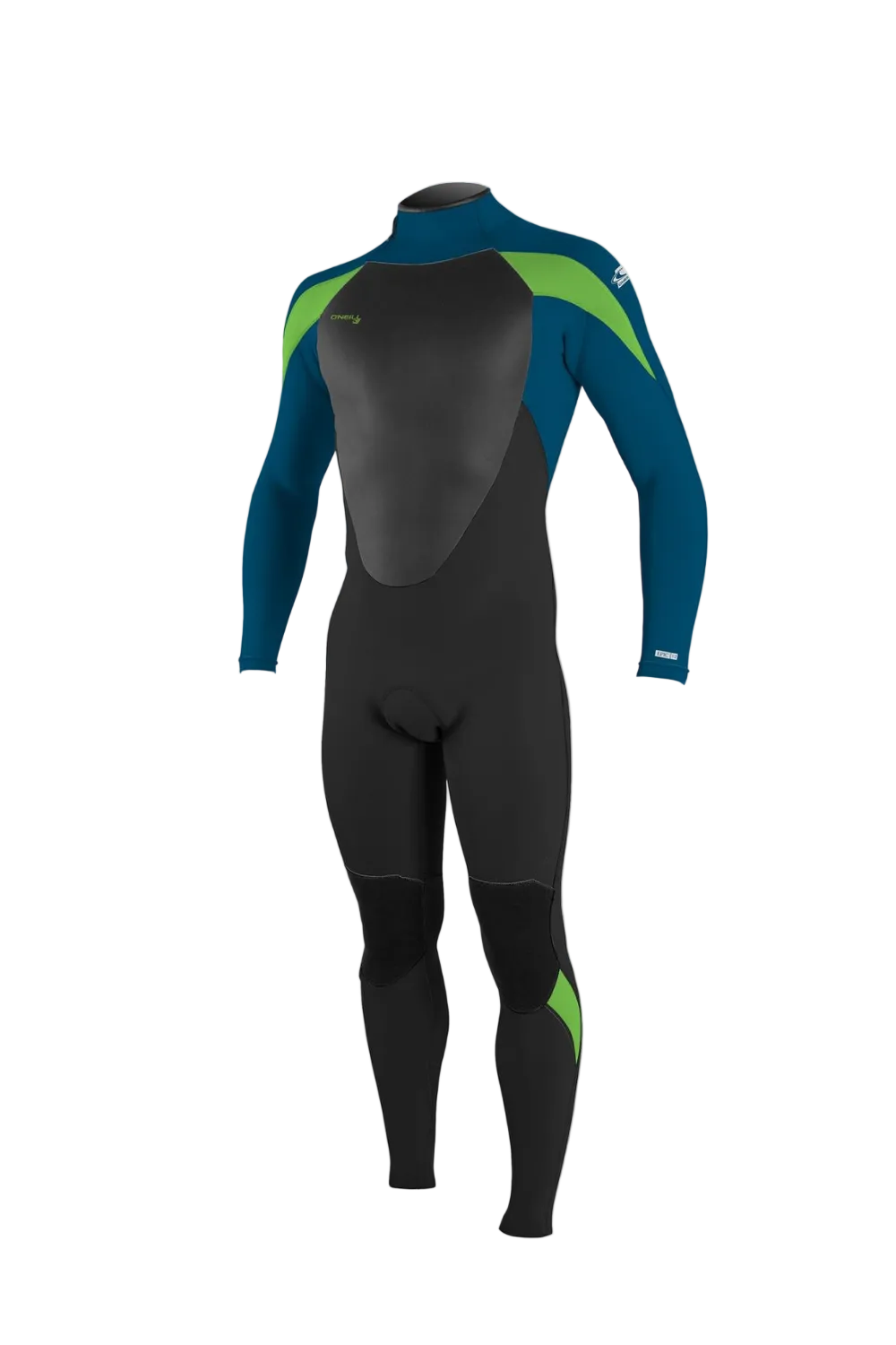 O'Neill Epic 3/2mm Youth Wetsuit in Back with Zip in Blacka and Blue