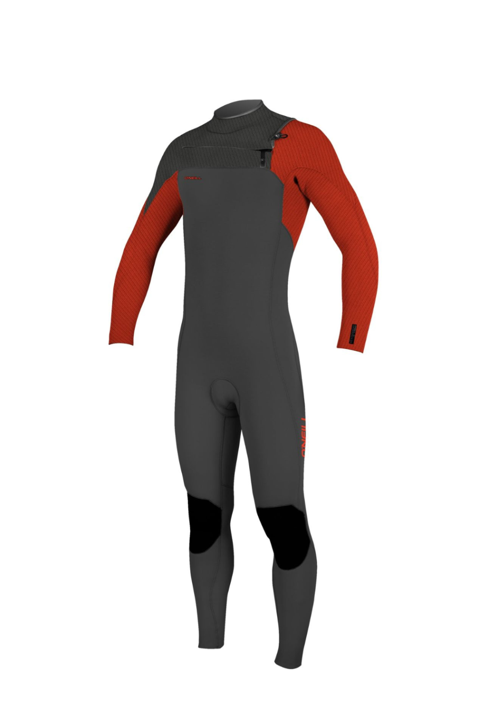O'Neill Hyperfreak 4/3+ Youth Wetsuit with Chest Zip in Grey and Red 