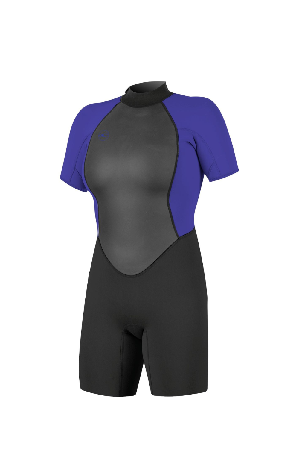 O'Neill Reactor-2 2mm Womens Spring Wetsuit with Back Zip in Black/Cobalt Blue