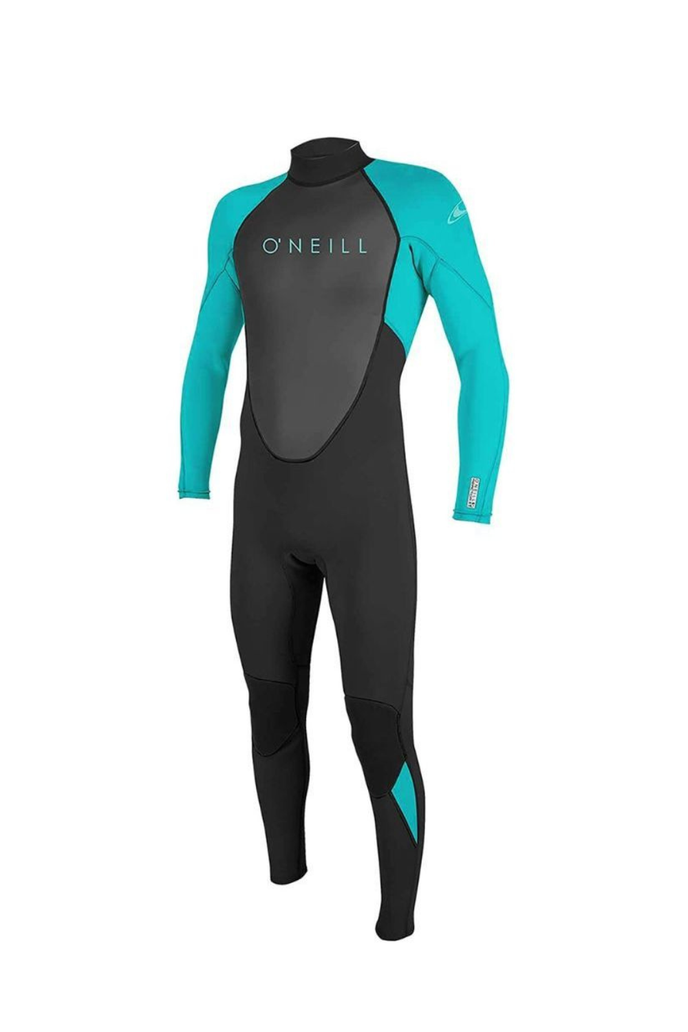 O'Neill Reactor-2 3/2mm Youth Wetsuit with Back Zip in Black and Turquoise