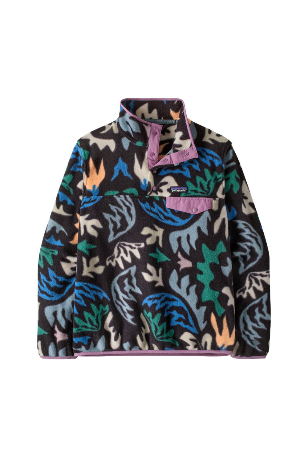 Colorful patterned pullover on a white background