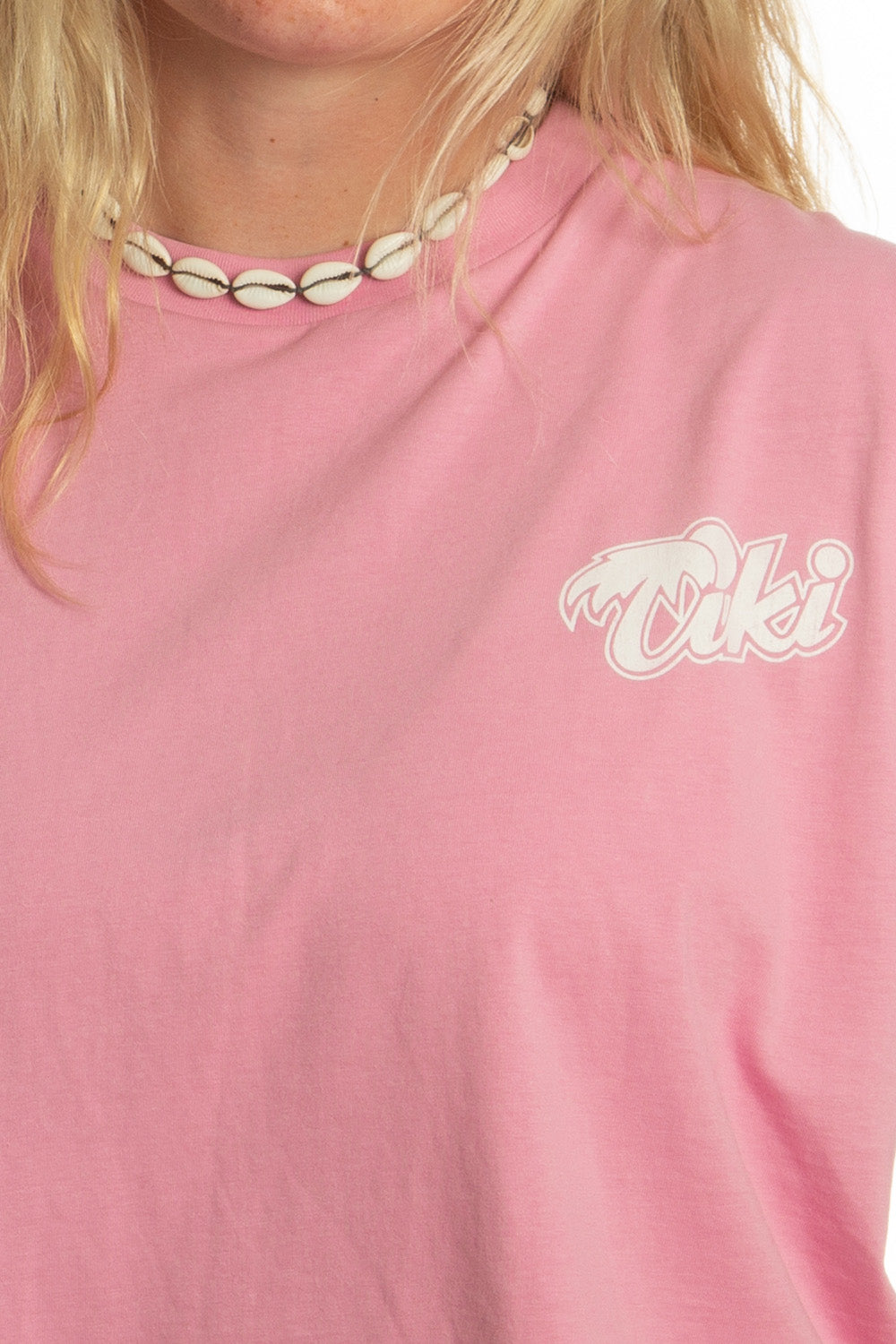 Tiki Retro Palm T-Shirt Pink
