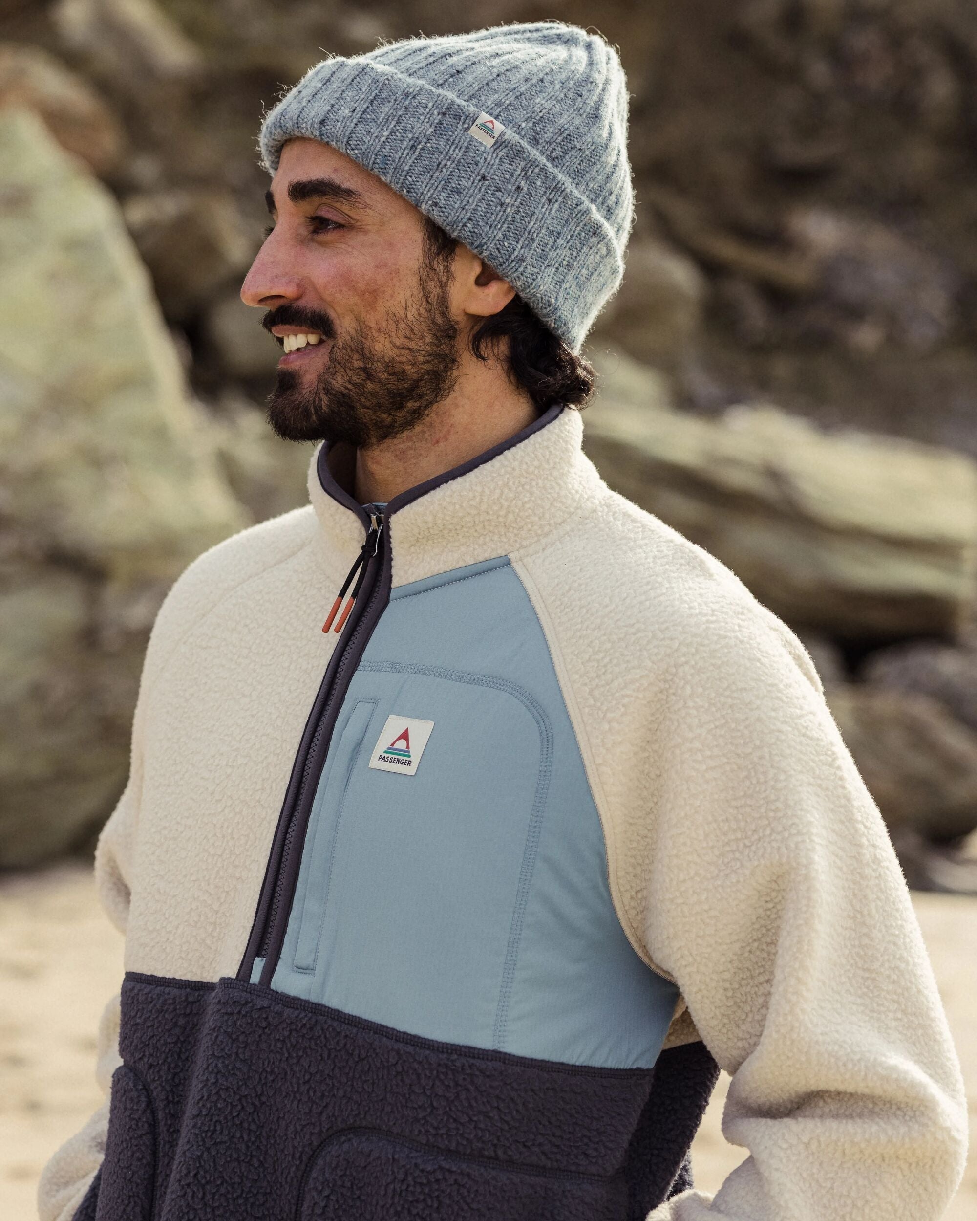 Passenger Offgrid 2.0 1/2 Zip Recycled Sherpa Fleece Oatmeal/Charcoal