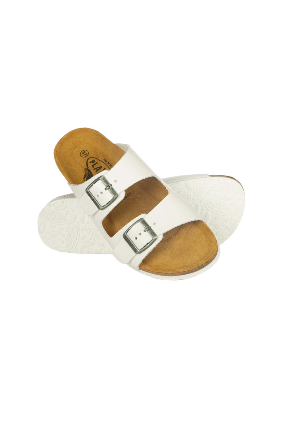 White Plakton sandals with buckles 