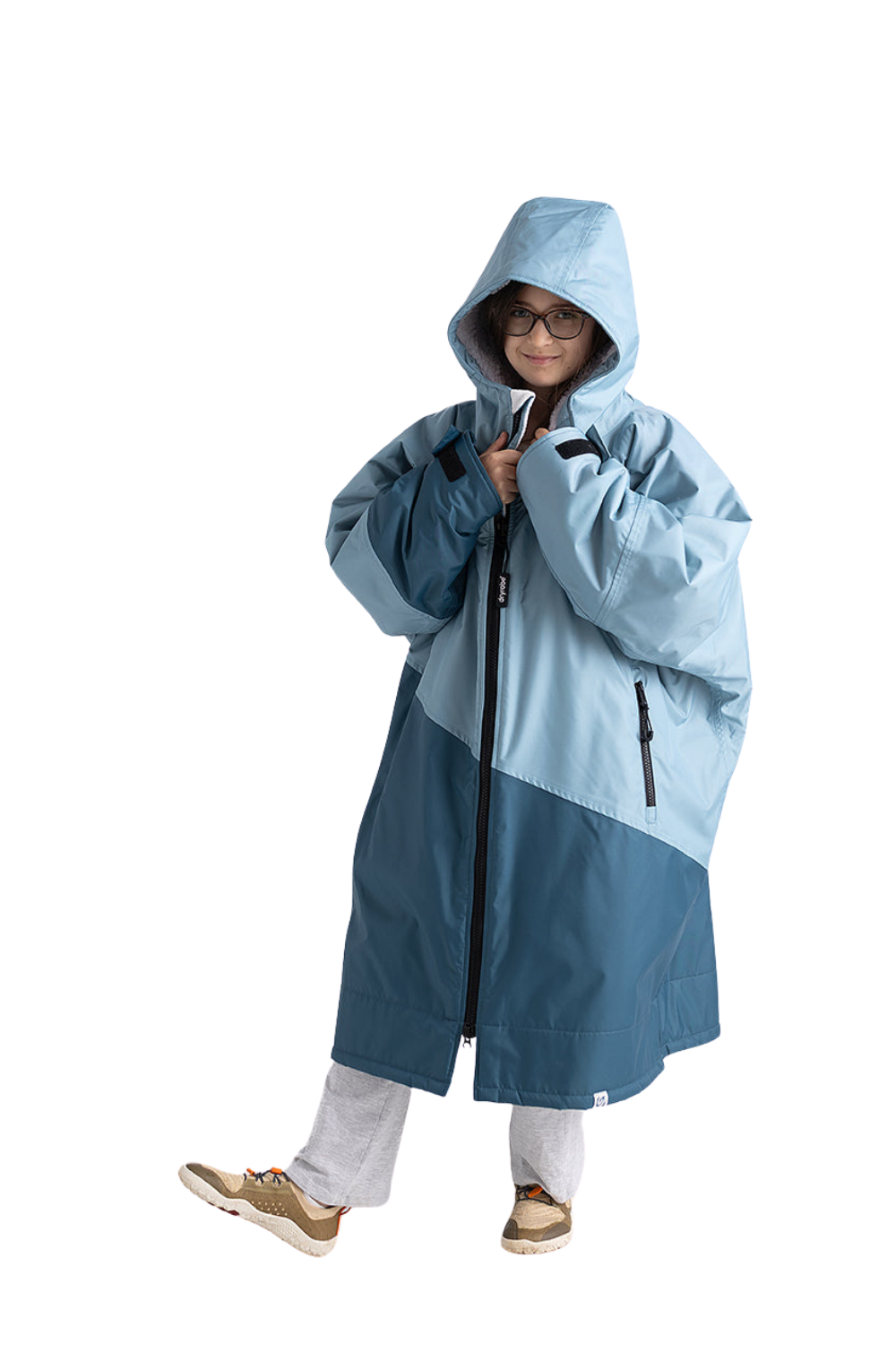 Dryrobe Advance Kids Long Sleeve Changing Robe Blue/Light Grey