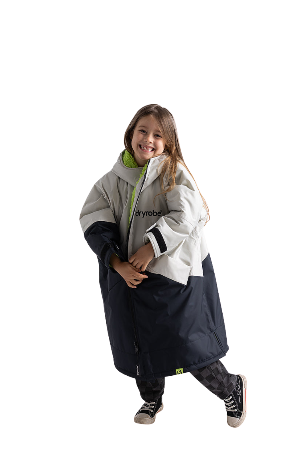 Dryrobe Advance Kids Long Sleeve Changing Robe Anthracite/Lime