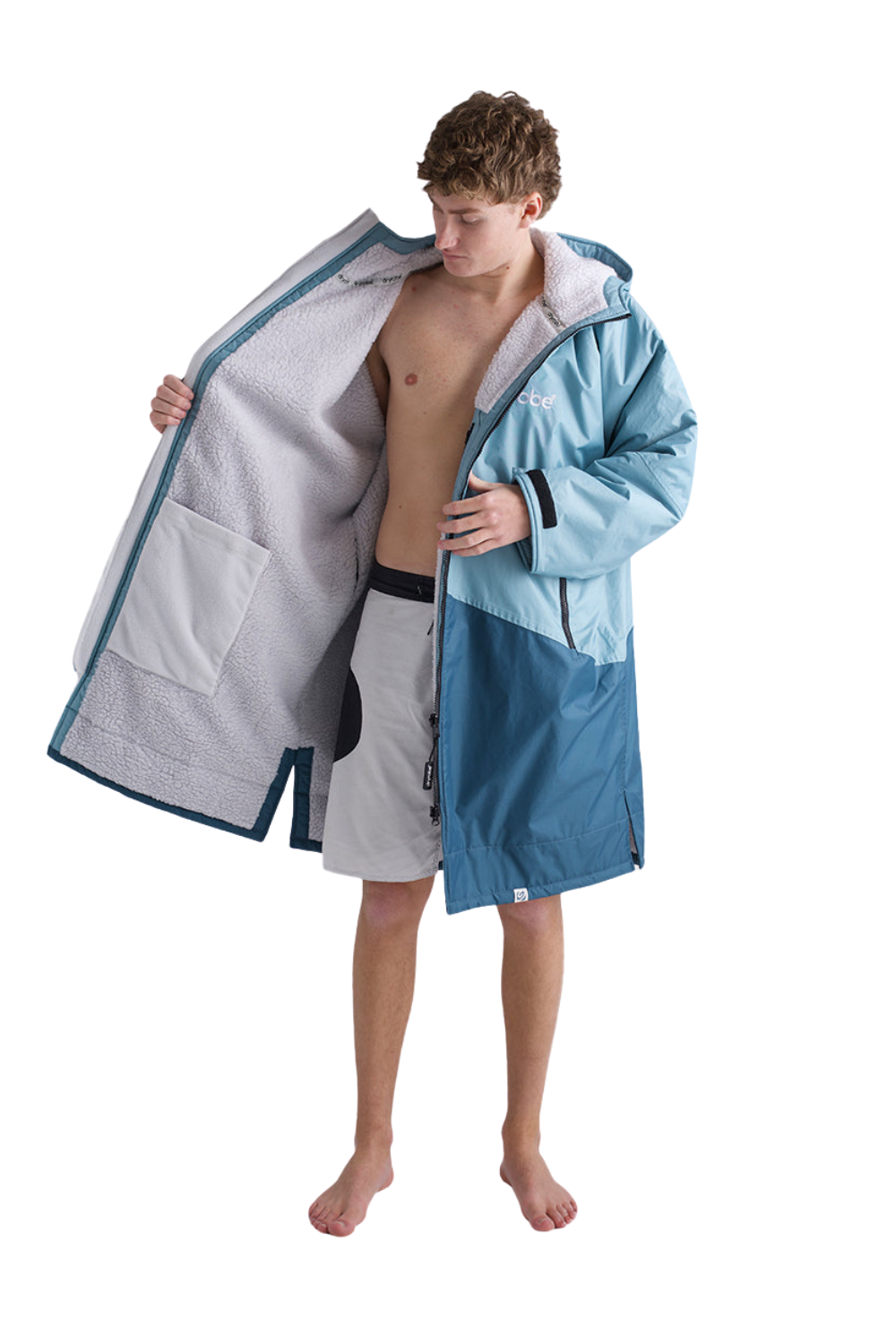 Dryrobe Advance Adults Long Sleeve Changing Robe Blue/Light Grey