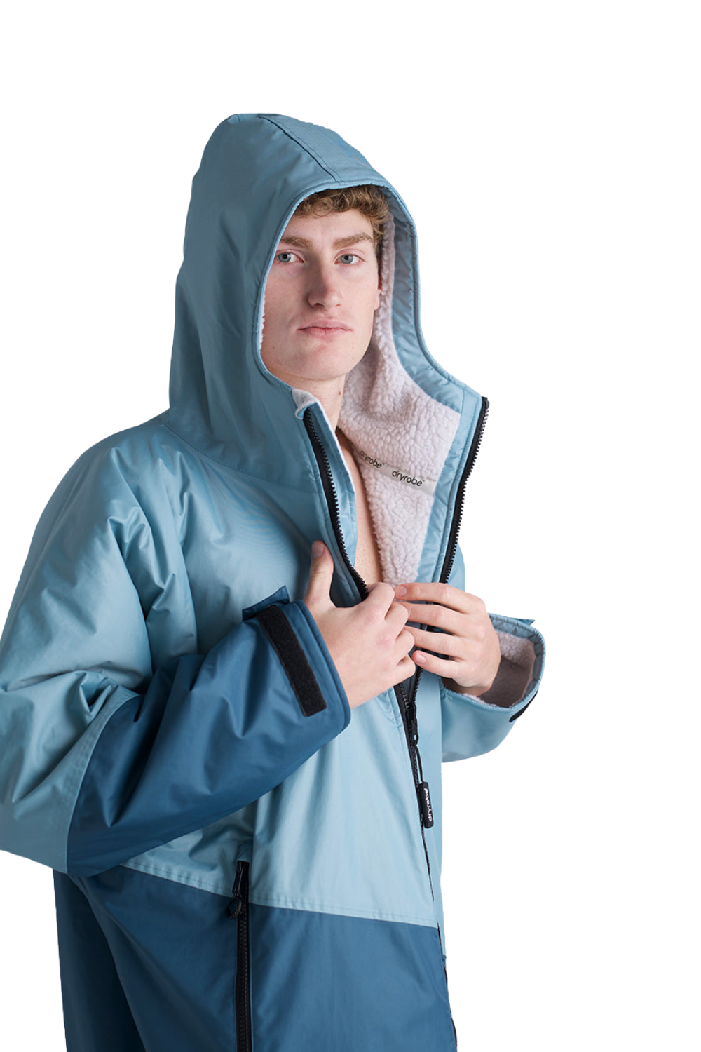 Dryrobe Advance Adults Long Sleeve Changing Robe Blue/Light Grey