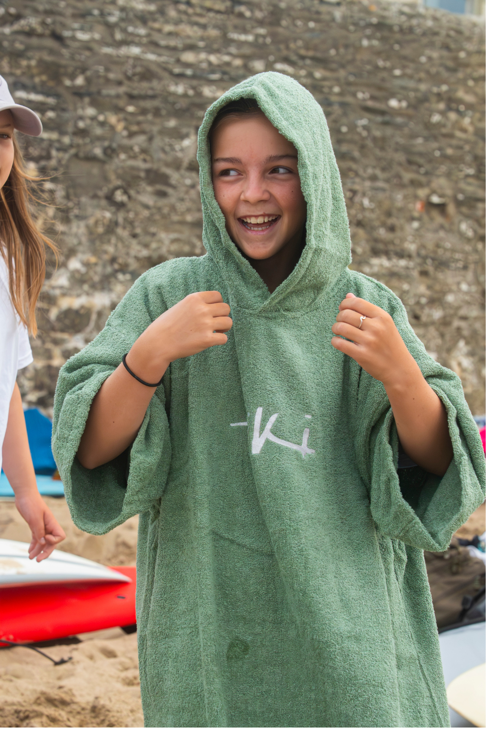 Tiki Junior Hooded Change Robe Sage