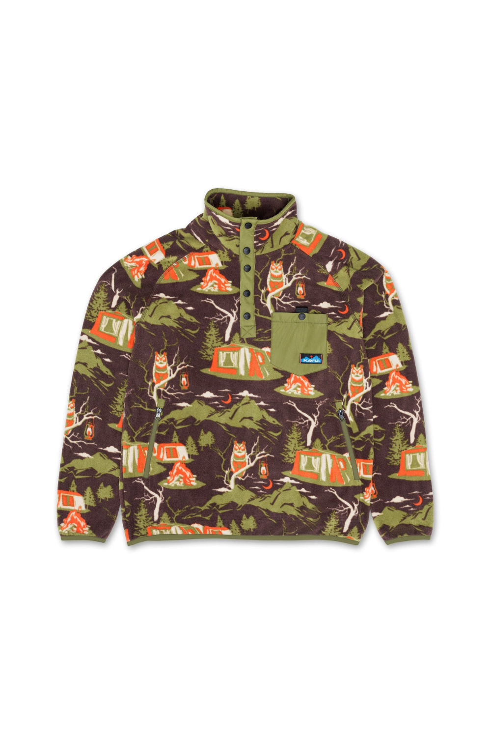 Kavu Teannaway Mens Snap Pullover Polar Fleece Night Camp