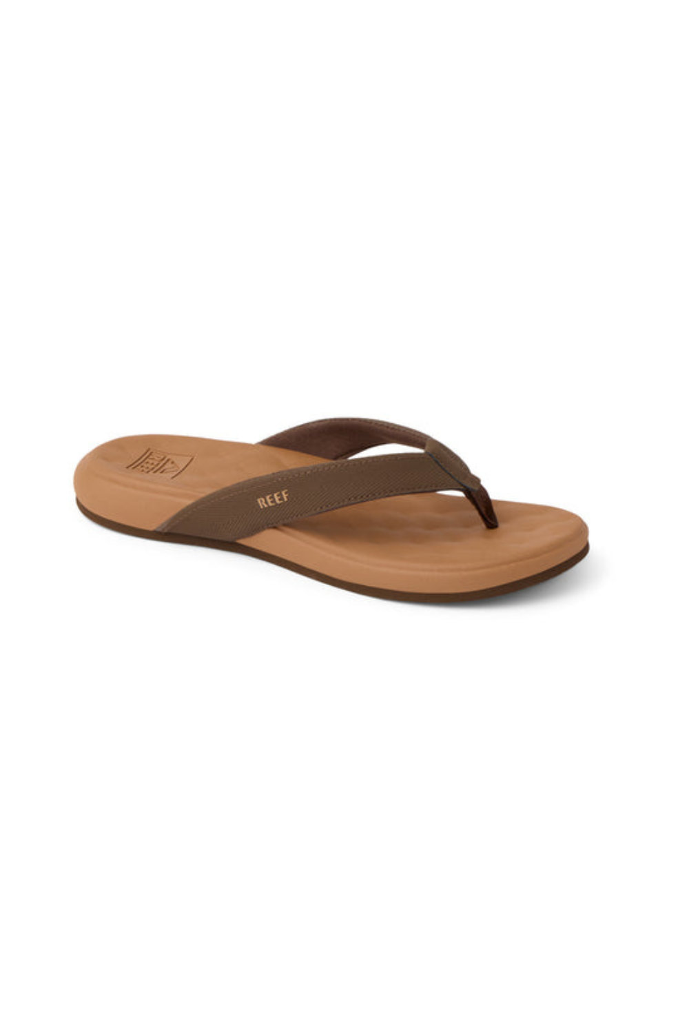 Womens Reef Flip flop in brown on a white background
