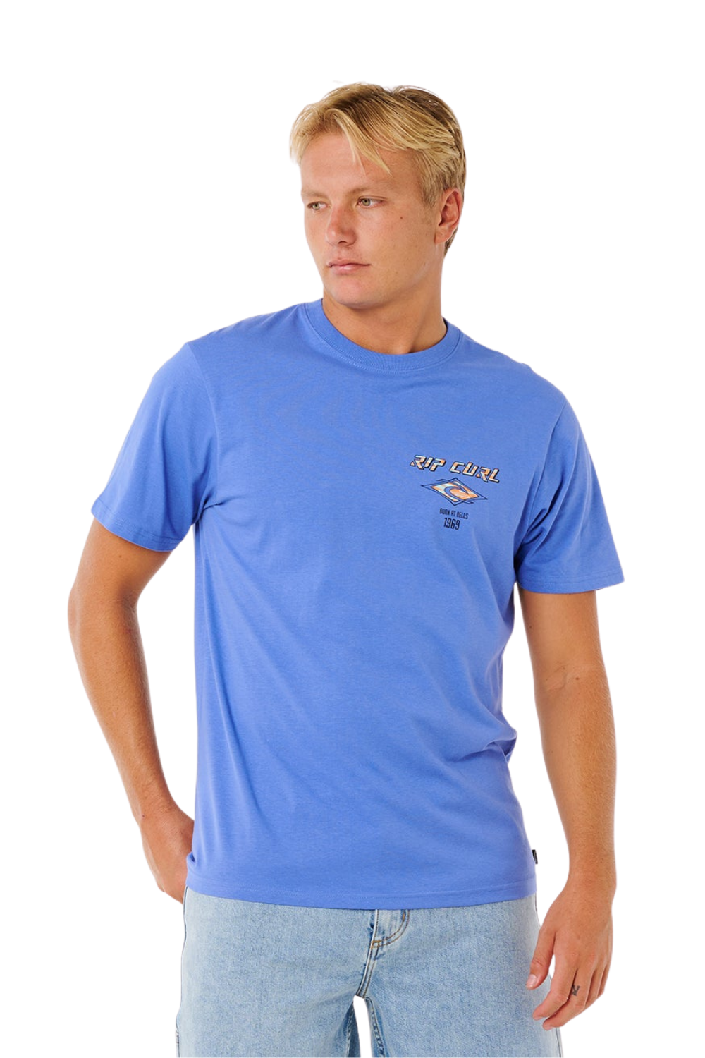 Blue T-Shirt with Ripcurl print on front and back