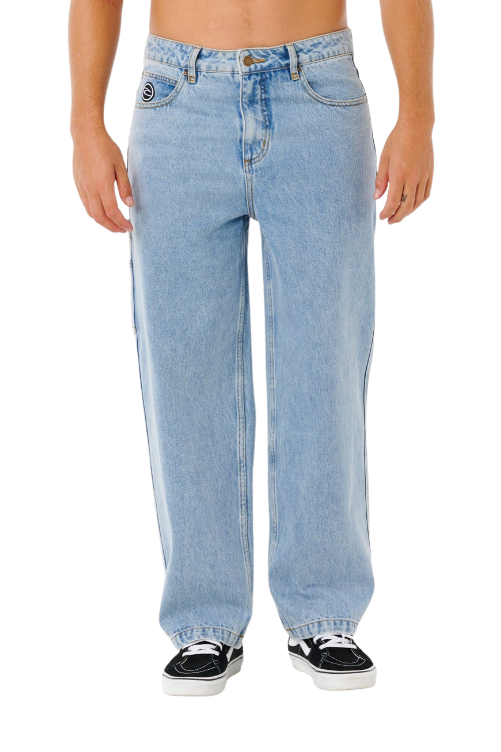 Person wearing blue jeans