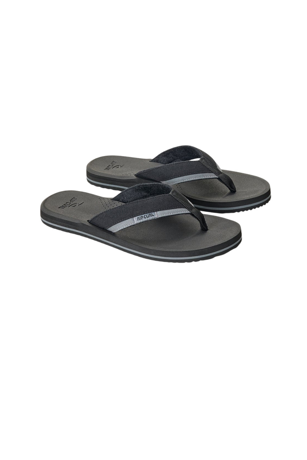 Pair of black sandals on a white background