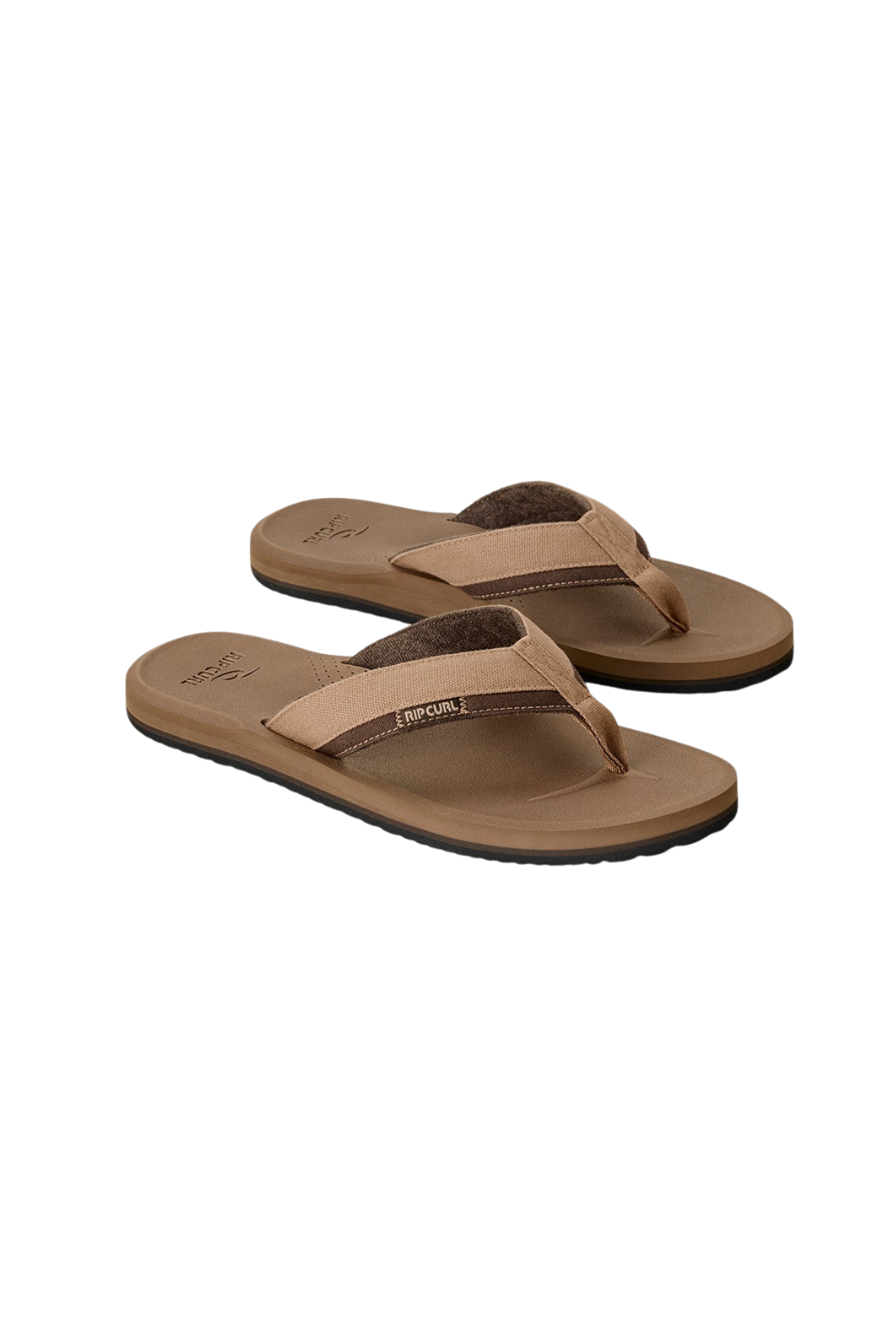 Pair of brown sandals on a white background