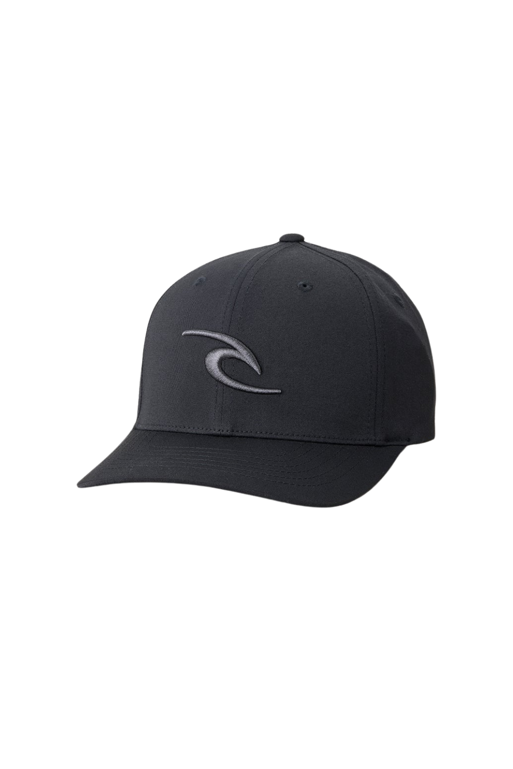 Black cap with an embroidered Rip Curl logo at front