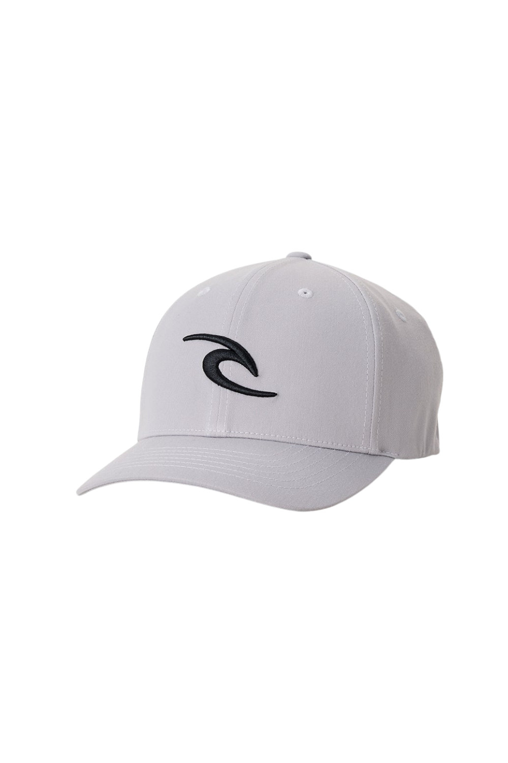 Grey cap with a black Rip Curl logo at the front