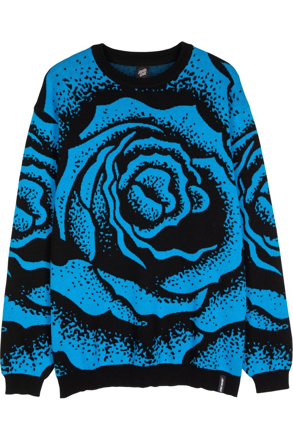 Santa Cruz Dressen Big Rose Knit Crew Black/Blue Rose