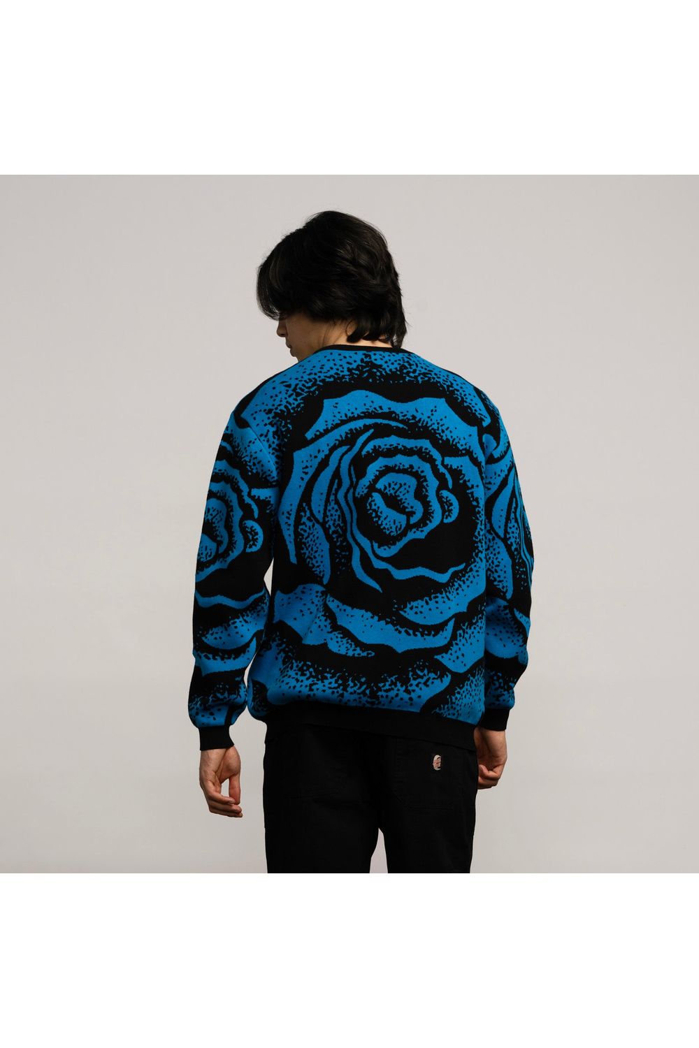 Santa Cruz Dressen Big Rose Knit Crew Black/Blue Rose