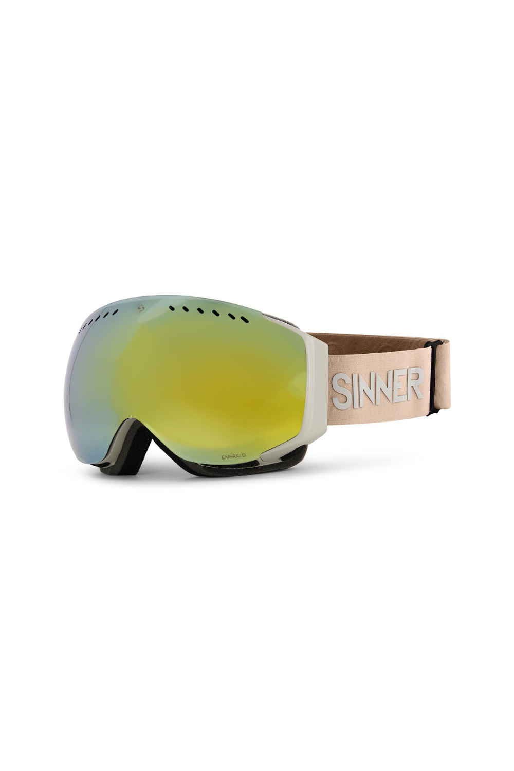 Sinner ski goggles with a light grey frame