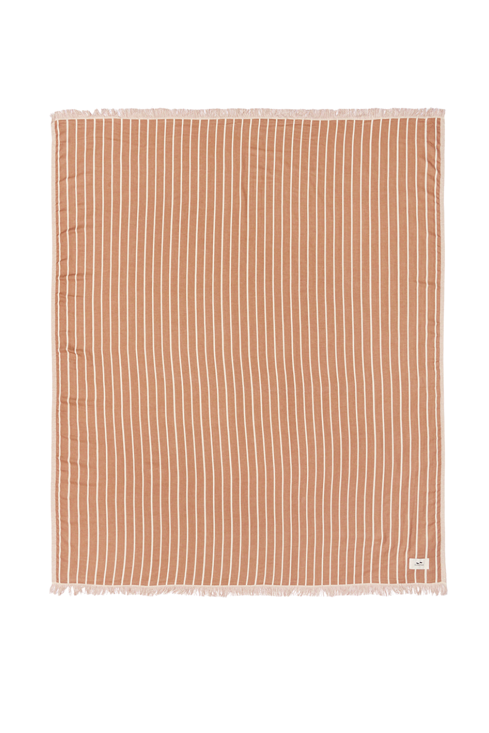 Striped towel with a subtle pattern on a white background